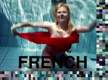 babes, ados, française, plage, blonde, piscine, bikini