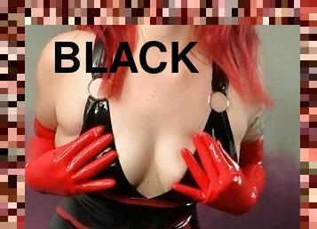 hitam, berambut-merah, fetish-benda-yang-dapat-meningkatkan-gairah-sex, latex, karet, menggoda