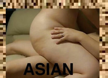 asiatique, orgasme, chatte-pussy, giclée, femme, amateur, fellation, jouet, japonais, canapé