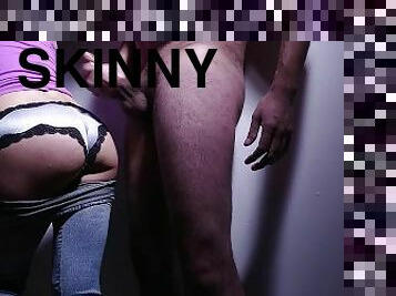 skinny, truser, cum, jeans, kledd-sex