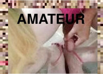 masturbation, amateur, ejaculation-sur-le-corps, énorme-bite, pieds, solo, bite