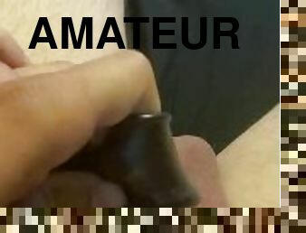 masturbation, amateur, énorme-bite, jouet, pieds, point-de-vue, solo, bite