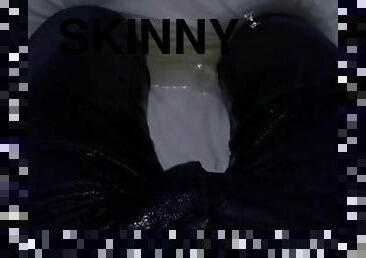 Piss Skinny Jeans on the Bed