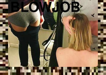 Extreme Risky BlowJob IN a MOLL  Public Charge Room Sex