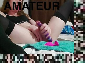 masturbation, amateur, anal, ejaculation-sur-le-corps, jouet, travesti, lingerie, fétiche, bâillonnement