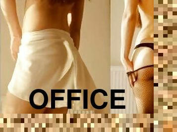 cul, gros-nichons, bureau-office, secrétaire, amateur, ejaculation-sur-le-corps, ados, branlette, culotte, seins