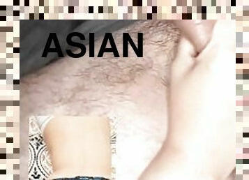 asiatisk, fru, amatör, brudar, avsugning, cumshot, gigantisk-kuk, milf, avrunkning, trekant