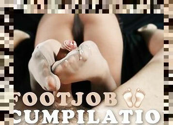 Footjob CUUUMPILATION  Footjob Sockjob Fetish