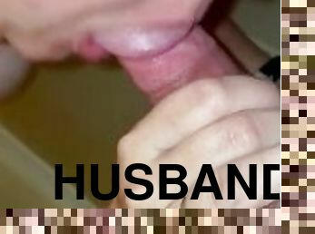 Blowing my husband in the hotel shower