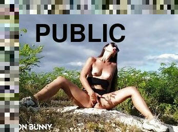 Do you want join me in public park? Watch and play outdoor with PassionBunny