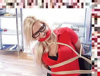 Super Hot Blonde Secretary Tied On Her Chair