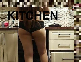 Sexy hot girl is cooking in the kitchen part 9