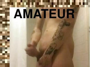 baignade, masturbation, amateur, ejaculation-sur-le-corps, gay, branlette, secousses, ejaculation, serrée, douche