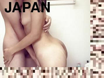 asiático, banhos, esguincho, amador, adolescente, caseiro, japonesa, casal, tetas-pequenas