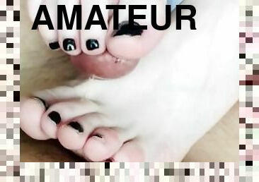 amateur, ados, pieds, point-de-vue, fétiche, branlette-avec-les-pieds, réalité, tatouage