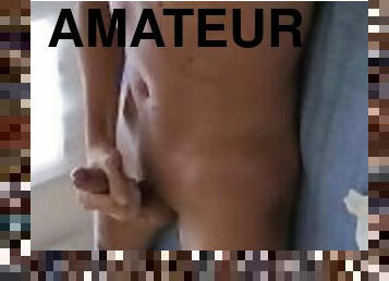 énorme, amateur, ejaculation-sur-le-corps, gay, branlette, ejaculation, sperme, solo, bite