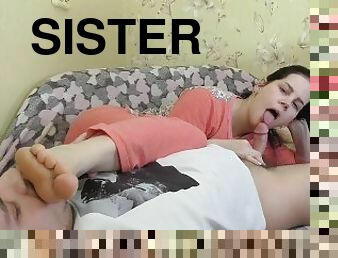 Step sister blowjob and hot foot fetish