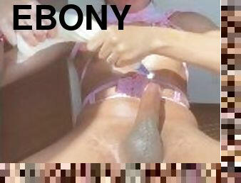 SEXY EBONY TRANNY STROKES HER SWEET TREAT