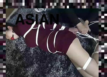 asiatisk, store-patter, strømpebukser, japans, bdsm, strømper, europæisk, euro, fetish, bondage