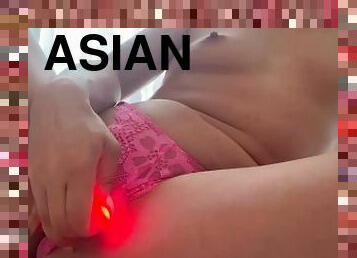 asiatisk, masturbation, fitta-pussy, amatör, leksak, tight, ensam