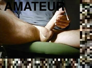 énorme, masturbation, amateur, ejaculation-sur-le-corps, énorme-bite, gay, branlette, secousses, ejaculation, solo