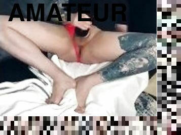 pelancapan, muncrat, amateur, zakar-besar, kaki, berahi, fetish, solo, zakar