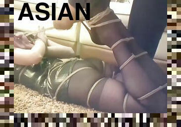 asiatique, bdsm, fétiche, latex, bondage, brunette