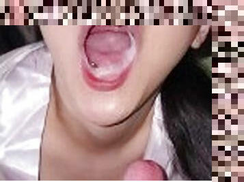 asia, amatir, blowjob-seks-dengan-mengisap-penis, cumshot-keluarnya-sperma, remaja, pasangan, menelan, sperma, cina, korea