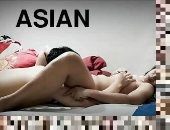 asiatique, orgasme, chatte-pussy, écolière, amateur, babes, couple, collège, horny, douce