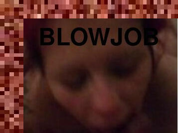 Brunette gives blow job