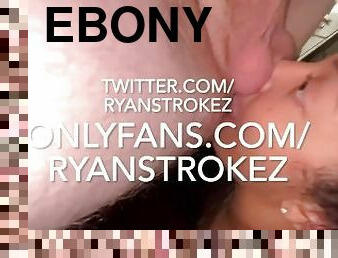 Ebony college girl eats white guys ass