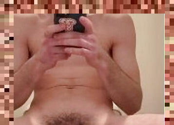 Hot boy jerking off in the bathroom with a huge load