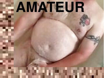 baignade, amateur, mature, énorme-bite, douche, solo, humide, bite