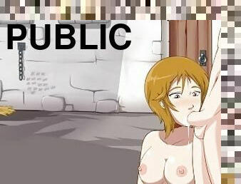 femme-de-ménage, public, fellation, milf, lingerie, anime, hentai, innocent