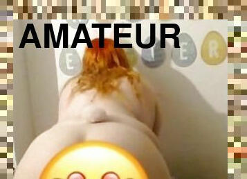 cul, masturbation, amateur, belle-femme-ronde, rousse, bout-a-bout, fétiche