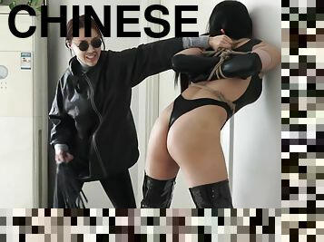 asiatique, gros-nichons, lesbienne, bdsm, bas, fétiche, chinoise, bondage, brunette, femme-dominatrice