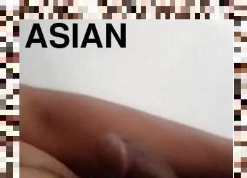 asiatique, masturbation, amateur, énorme-bite, ados, branlette, double, ejaculation, solo, bite