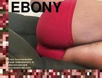 Smelly Ebony ripping nasty farts in tight red booty shorts