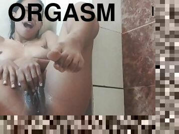 mandi, payudara-besar, mastubasi, orgasme, kencing, vagina-pussy, muncrat, amatir, berkulit-hitam, latina