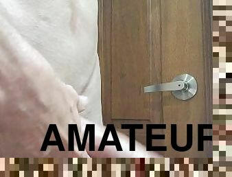 énorme, masturbation, amateur, ejaculation-sur-le-corps, énorme-bite, branlette, solo, blanc, bite