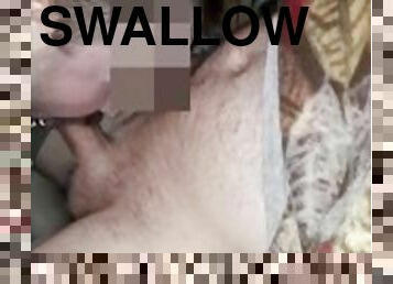 Swallowing older married dads load while his family is out shopping