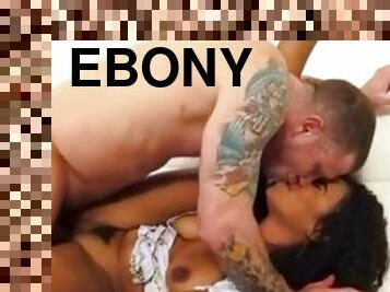 Ebony teen fucked by bwc