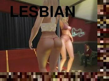 גרביונים, חתיכות, לסבית-lesbian, שלישיה, הפשטה, בלונדיני, רוקד, פטיש