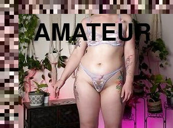 cul, amateur, rousse, lingerie, bout-a-bout, petite, fétiche, solo, blanc, tatouage