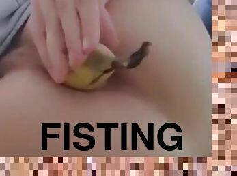 fisting, masturbation, amateur, anal, ados, jouet, solo, banane