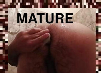 bañando, amateur, maduro, gay, regordeta-chubby, follando-fucking, ducha, a-solas, oso