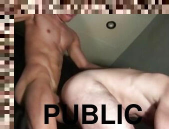 public, amateur, énorme-bite, interracial, gay, musclé, tatouage, bite, dure