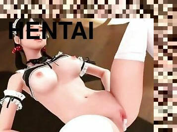 asiatisk, røv, store-patter, tjenestepige, teenager, japans, undertøj, hentai, fræk, 3d