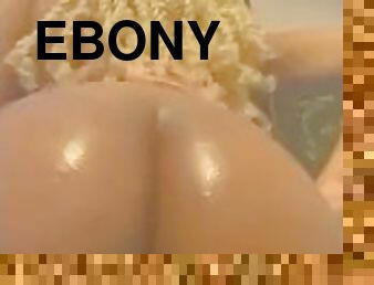 vāverīte, amatieris, nobrieduša, melns-ebony, pakaļa-booty, dildo, penis