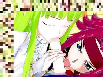 C.C and Kallen have fun with Lelouch  Code Geass Parody